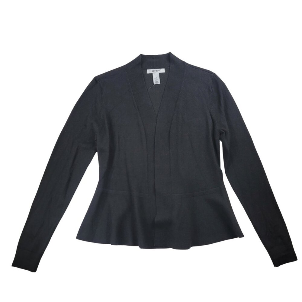 White House Black Market Black Open-Front Cardigan Sweater Sz Sm NWT - Picture 8 of 8